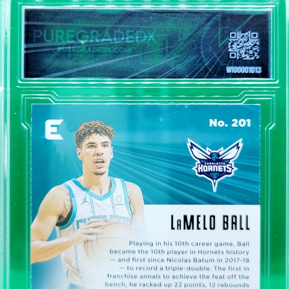 LaMelo Ball RC Essentials #201 2020-21 Panini Chronicles 201 Green SP PGX 9 RC - Picture 8 of 9